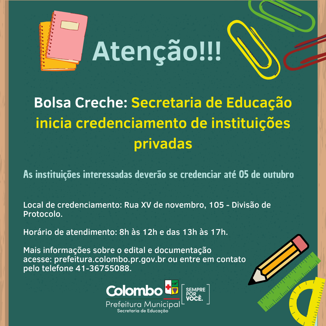 Secretaria de Educação inicia credenciamento de instituições privadas para prestação de serviços “Bolsa Creche”